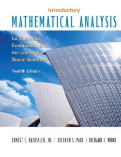 introductory mathematical analysis for business ernest haeussler 12th edition
