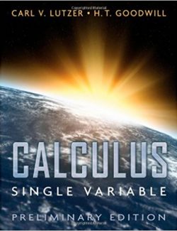 Calculus: Single Variable – Carl V. Lutzer, H. T. Goodwill – Preliminary Edition